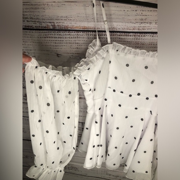 VENUS White Polka Dot Top - Picture 7 of 12